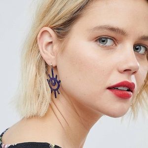 ASOS DESIGN Color Pop Eye Earrings